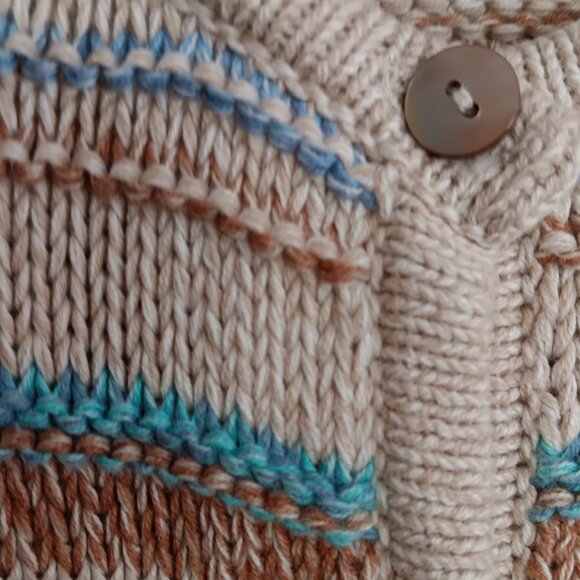 L. L. Bean Knit Striped Button Front Cardigan Sweater - Picture 3 of 5